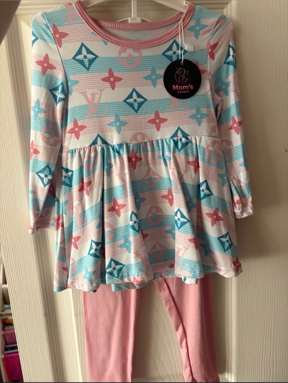 Bamboo peplum outfit boujee l v 12-18 months nwt